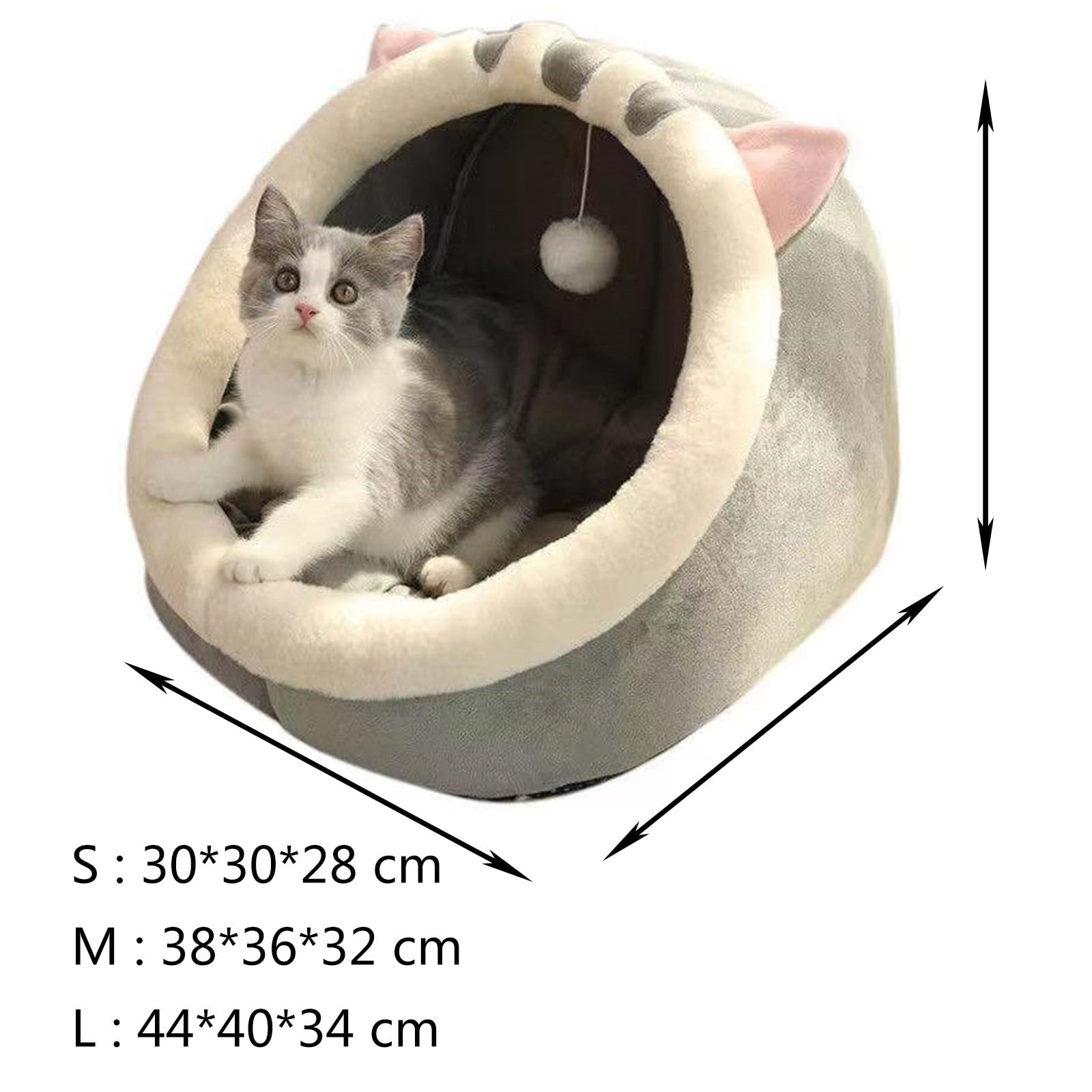 Tente d'hiver Chaude pour Chat Et Chien, Lits Épais pour Chiens Et Chats, Niche D'intérieur pour Chiens Et Chats, Tente pour Animaux De Compagnie, Grotte Chaude pour Chats,Vert,L