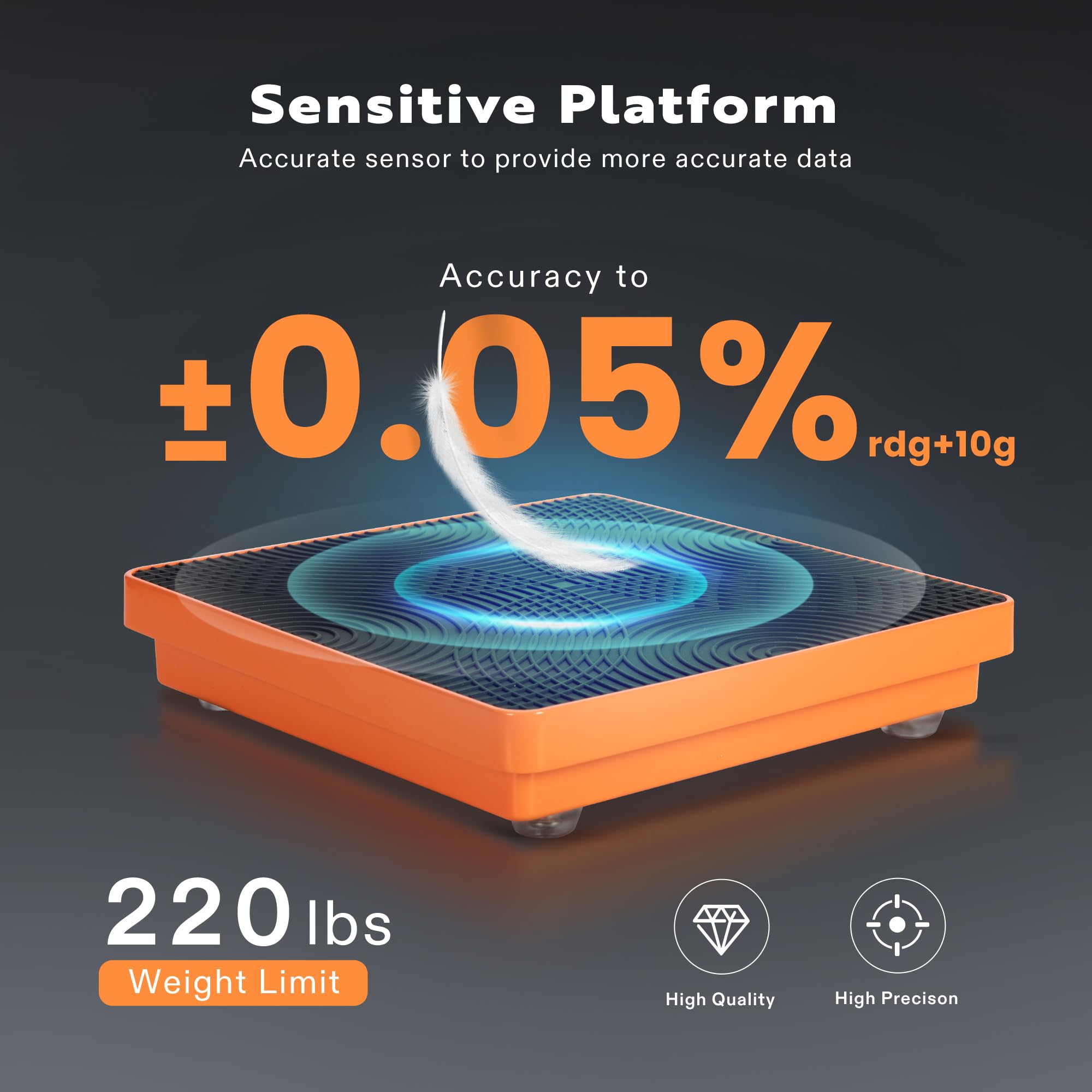 VIVOHOME Báscula de carga de refrigerante digital electrónica de alta precisión con funda para HVAC 220 libras, naranja | AC Freon - Báscula de peso de carga con funda portátil para todos los tanques de recuperación de refrigerante, color naranja