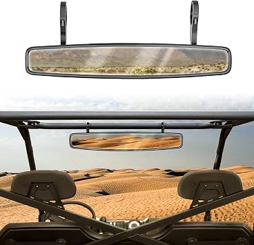 Dasen 15" UTV Rear View Mirror w/Adjustable Clamp Kit For 1.5"-1.75" Bar