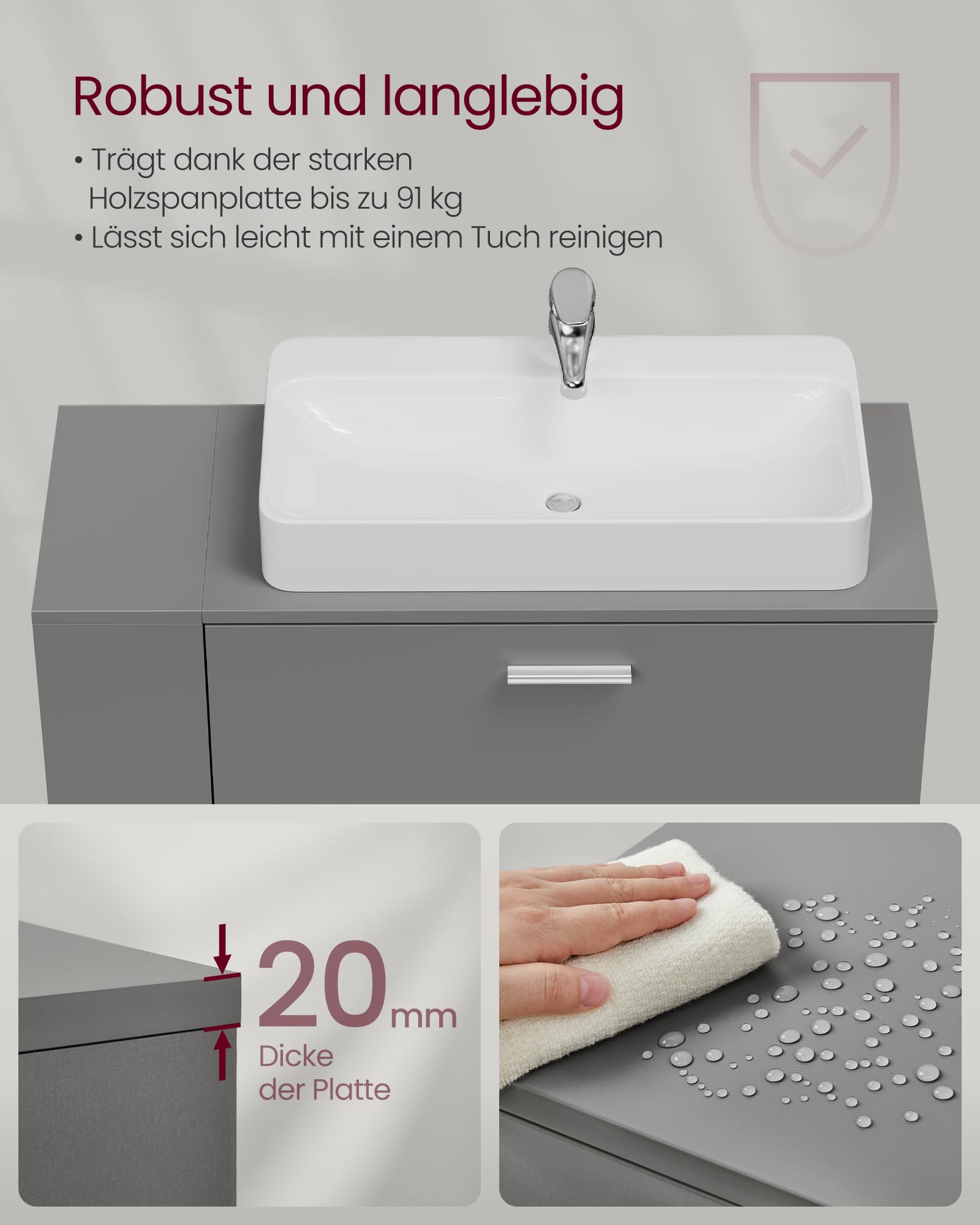 Vasagle Waschbeckenunterschrank – Bild 7