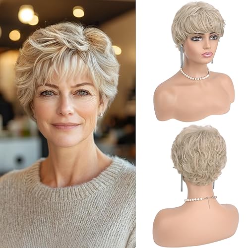 Haloo Blonde Pixie Wigs for Women - Short Natural Layered