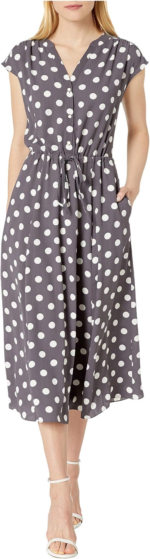anne klein polka dot fit & flare dress
