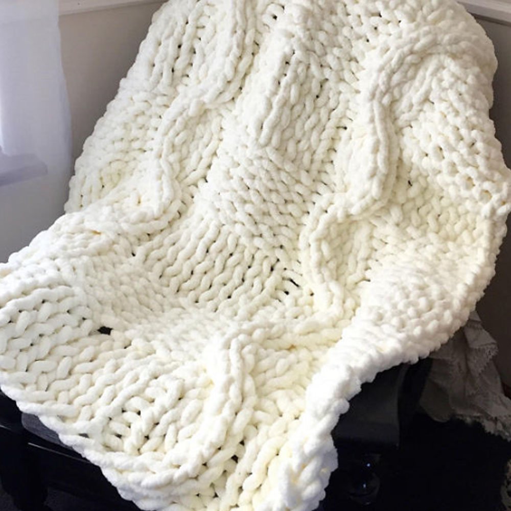 Chenille gruba dzianina, super miękka, gruby koc, robótki na ramionach, gigantyczna masywna(Light Green,1kg)