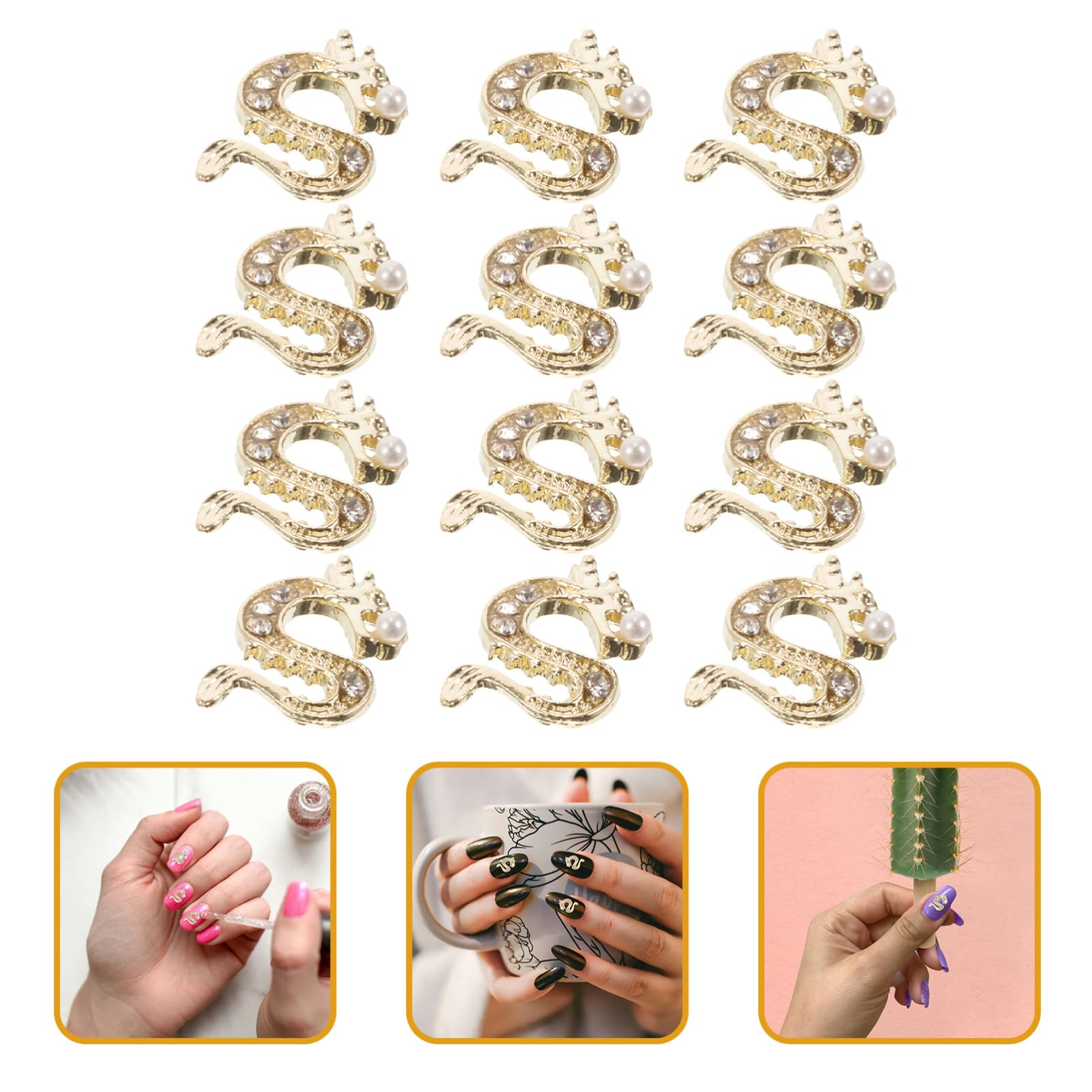 Didiseaon 5 Set 5Set Di Accessori Per Nail Art Pietre Preziose Gemme Per Unghie Decorare Decorazioni Per Unghie Delle Donne Charms Per Unghie Decorazioni Per Unghie Drago Charms 50 pezzi * 5