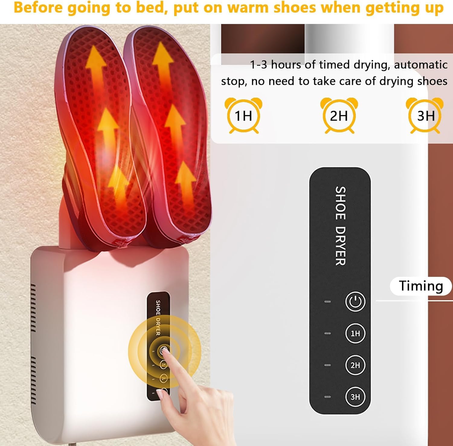 Asciuga Scarpe ad Aria Calda. Funzione Deumidificatore, Profumatore ed Elimina Batteri. Elettrico con Cavo. Timer Regolabile. Silenzioso ed Efficiente - CW950