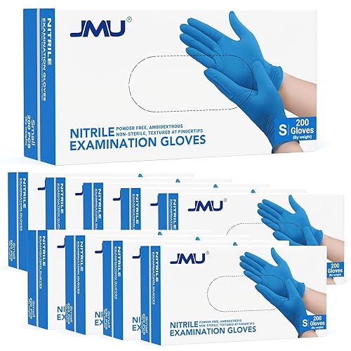 Miniatura 27 de JMU Guantes de examen de nitrilo XS, 1200 unidades, azul, 3.5 mil, sin látex y sin polvo, guantes desechables para examen médico