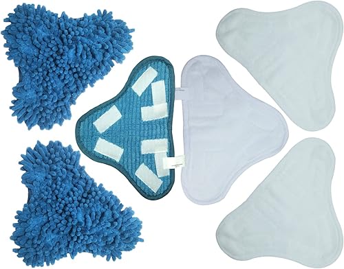 MXM Mazun - Almohadillas de cabeza de trapeador lavables compatibles con mopa de vapor (tamaño 9.8 x 7.09 pulgadas9.843in x 7.087in) (6 piezas 3