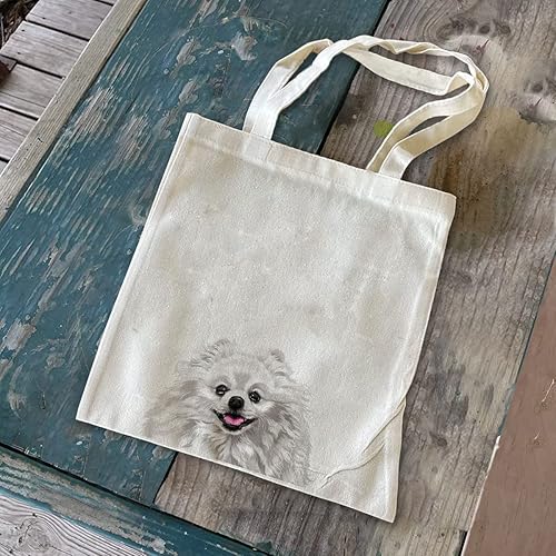 Vista 84 de WIRESTER Bolsa de lona para mujeres y niñas, bolsa de playa, comestibles y viajes, lindo perro