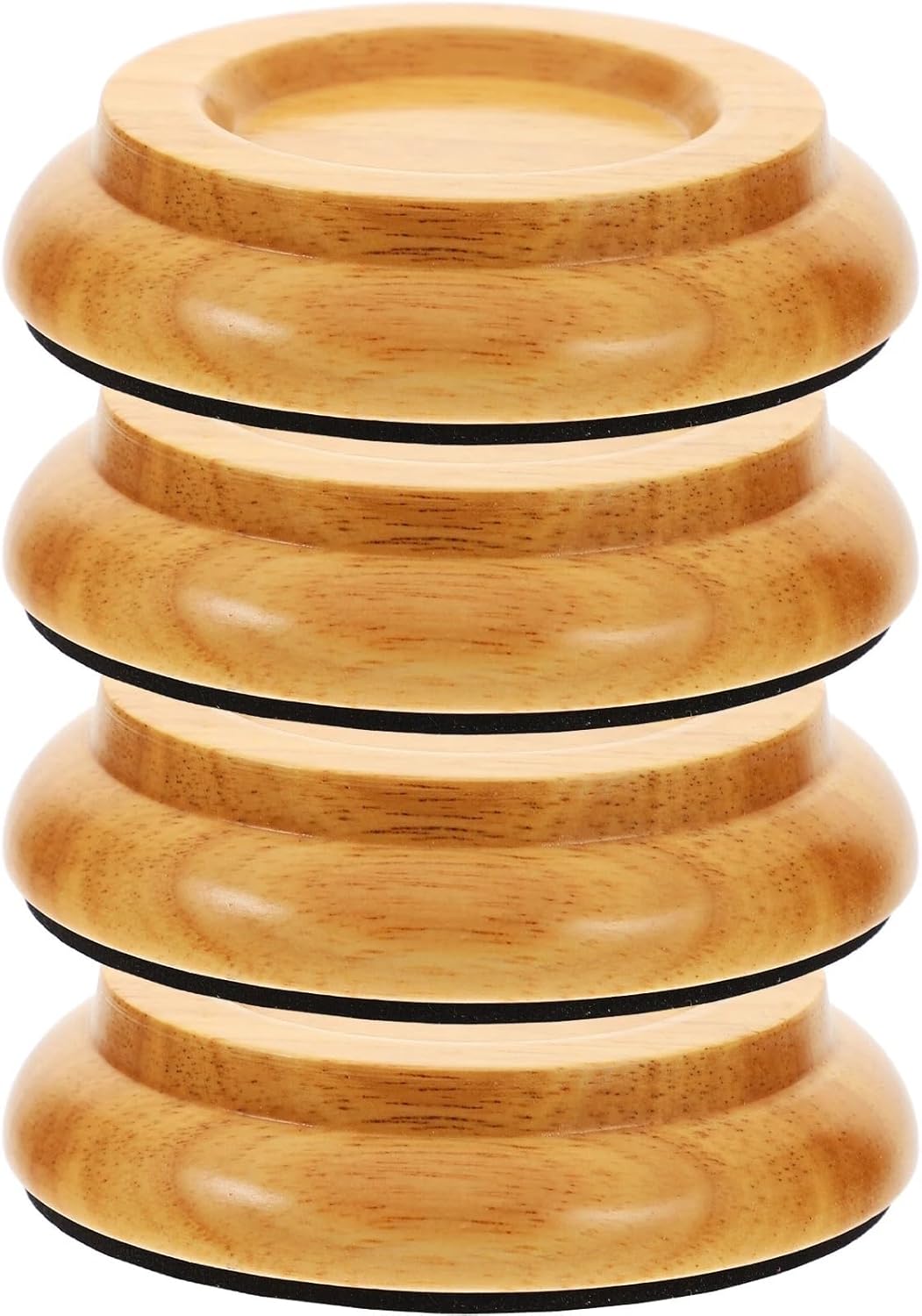 Piano Caster Cup 8pcs Upright Leg Wooden Piano Caster Cups Pads Non Skid Anti Noise(Light Brown)