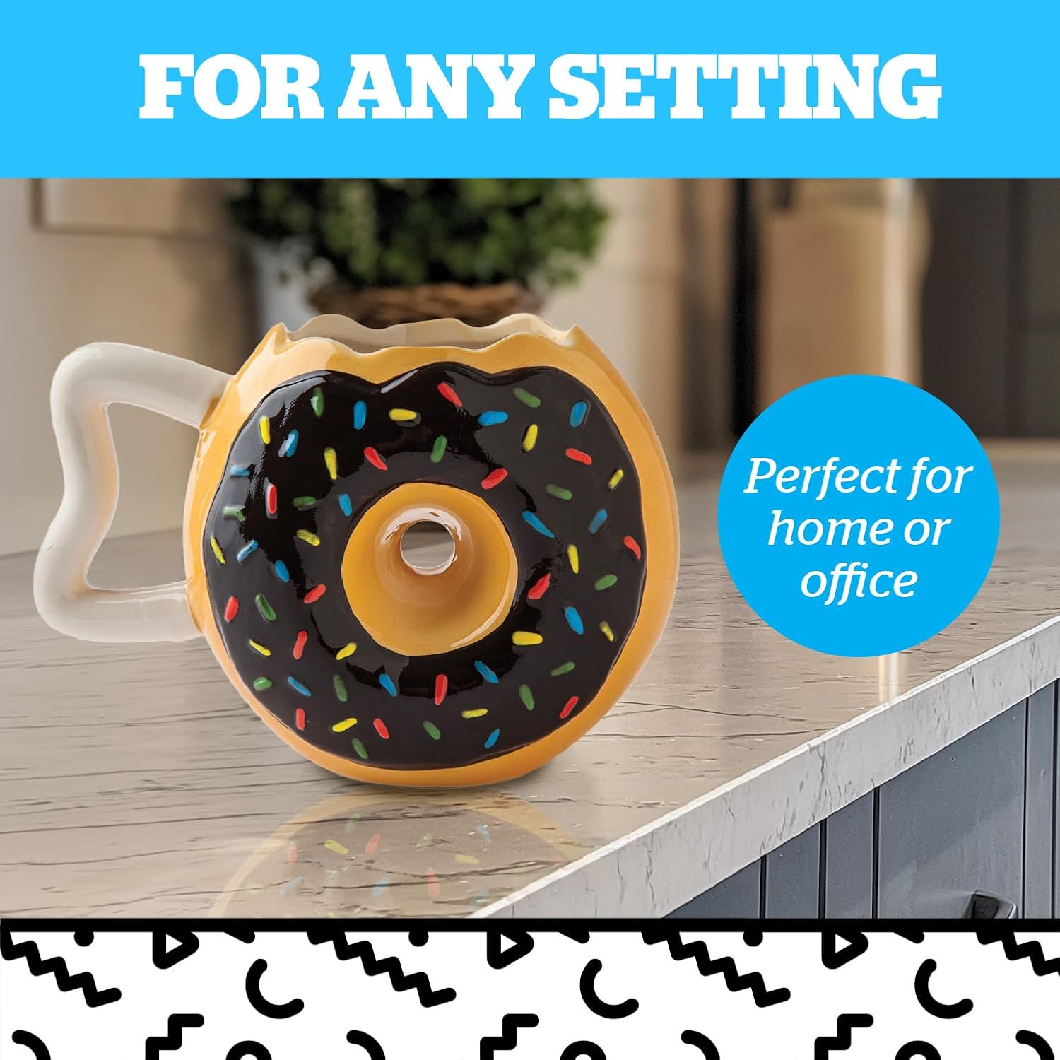 Sprinkle Donut Coffee Mug, Fun Novelty Doughnut Shaped Cup, Fun Gift for Dessert Lovers, Ceramic, 12 Ounces - Image 5
