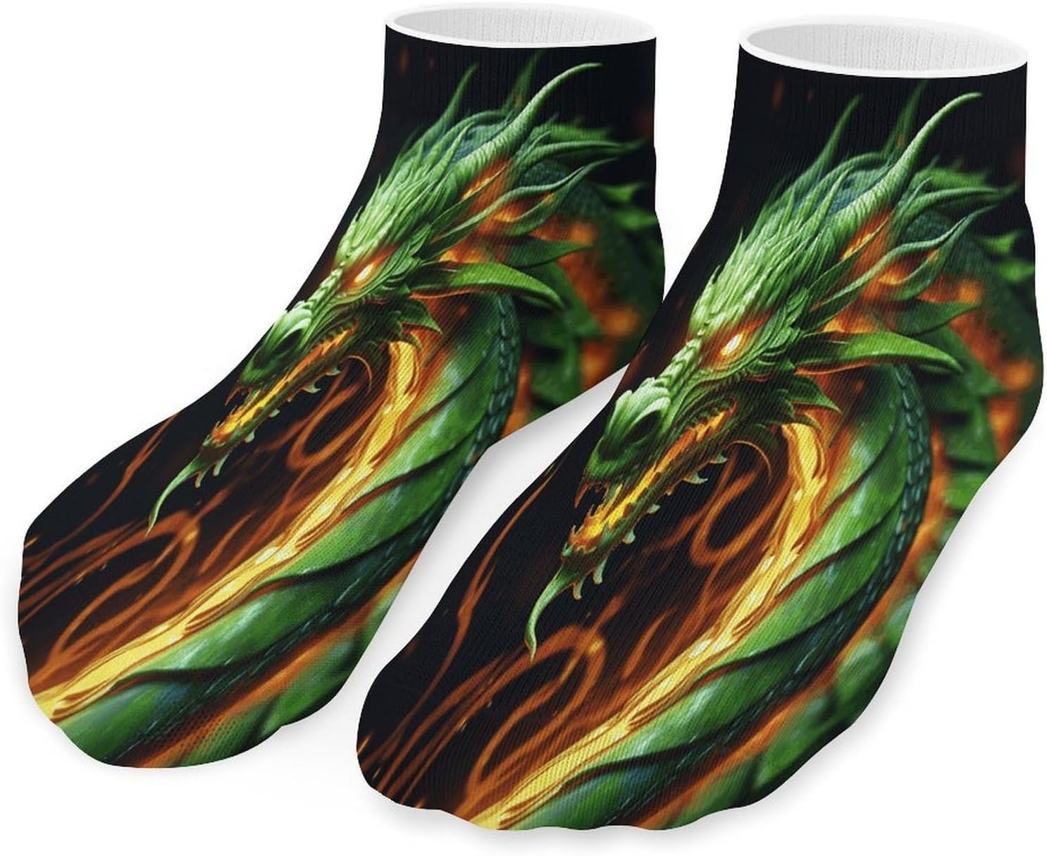 Chinese Dragon Ankle Sock,Cushioned Crew Socks Low Cut Compression Running Sock with Ankle Support for Men Women(5 Pairs)