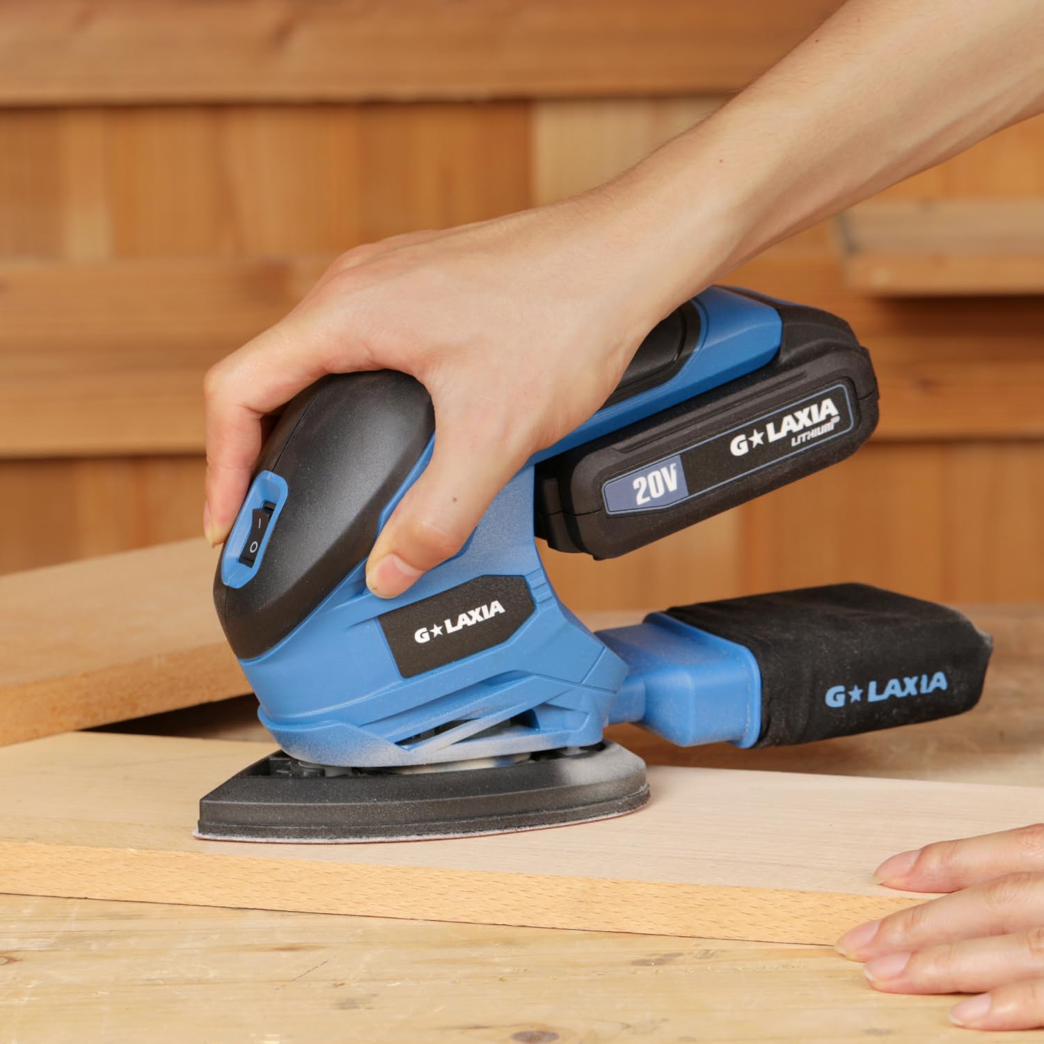 Ponceuses de détail sans fil 20 V Li-ion 12 000 tr/min avec système de collecte de poussière, 20 papiers abrasifs, batterie et chargeur inclus, plus adaptées pour le polissage du bois, des