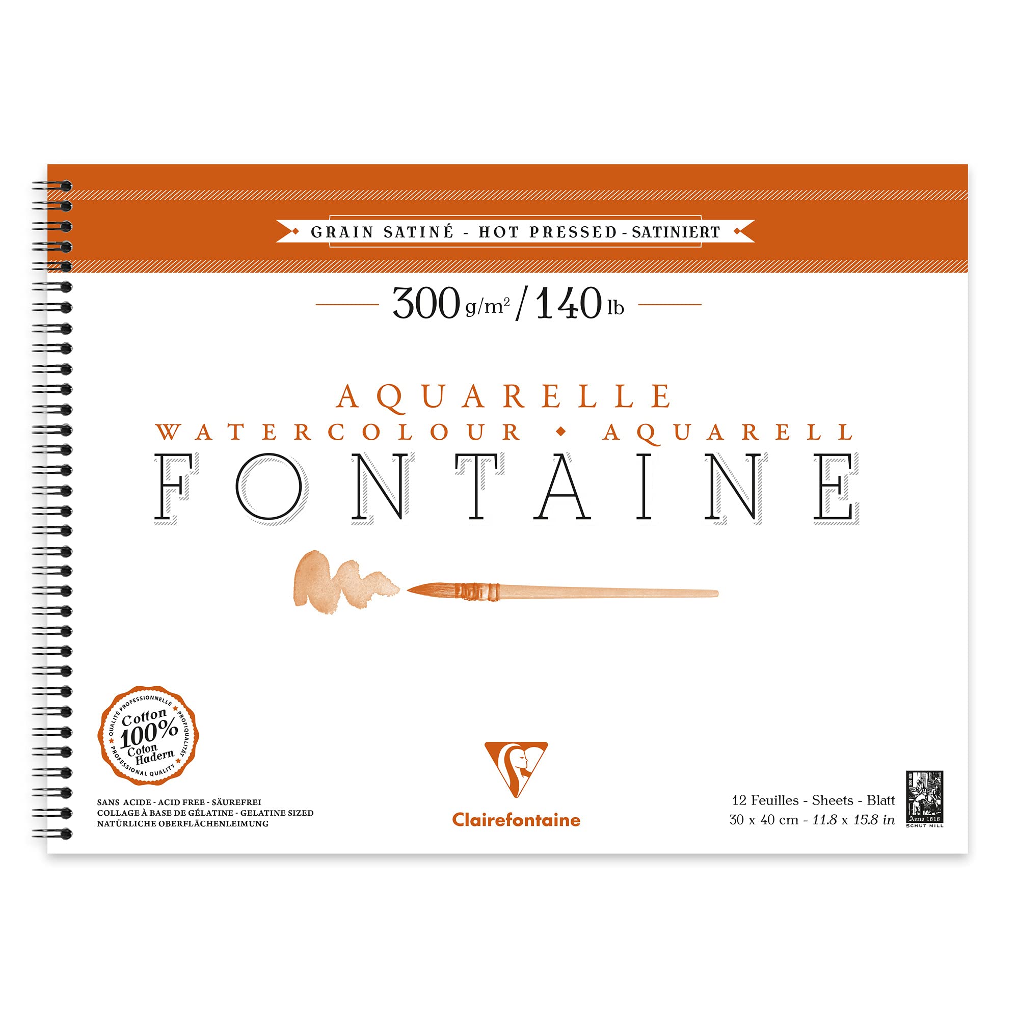 Fontaine 4種類 Clairefontaine 96364C Szkicownik spiralny Fontaine – 12