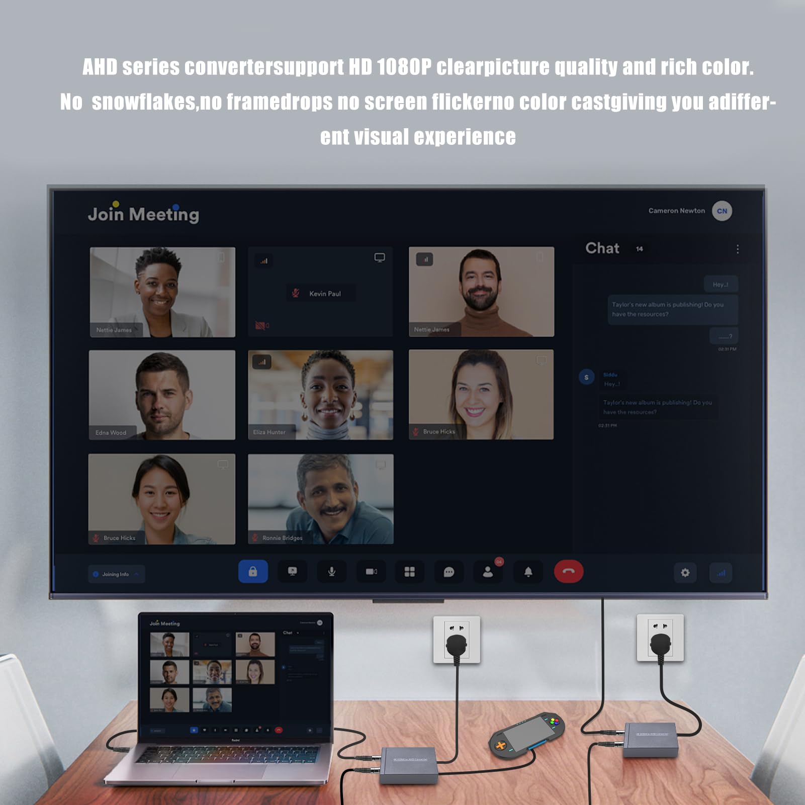 Docooler Adattatore convertitore da HDMI a AHD 4K 480P 720P 1080P 4K30 4K60 Convertitore video da HDMI a AHD per monitor HDTV DVR Convertire il segnale video HDMI in AHD