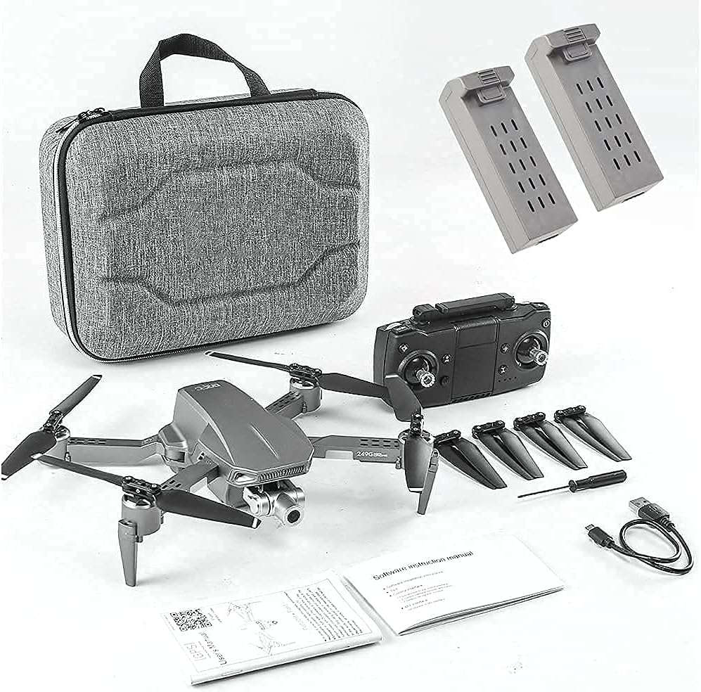 Drone with Camera for Adults 4K HD Quadcopter with 2 Axis Mechanical Gimbal Drones 90deg ESC Camera RC Quadcopter with Helicopter GPS Satellite Positioning 1200m Flight Distance