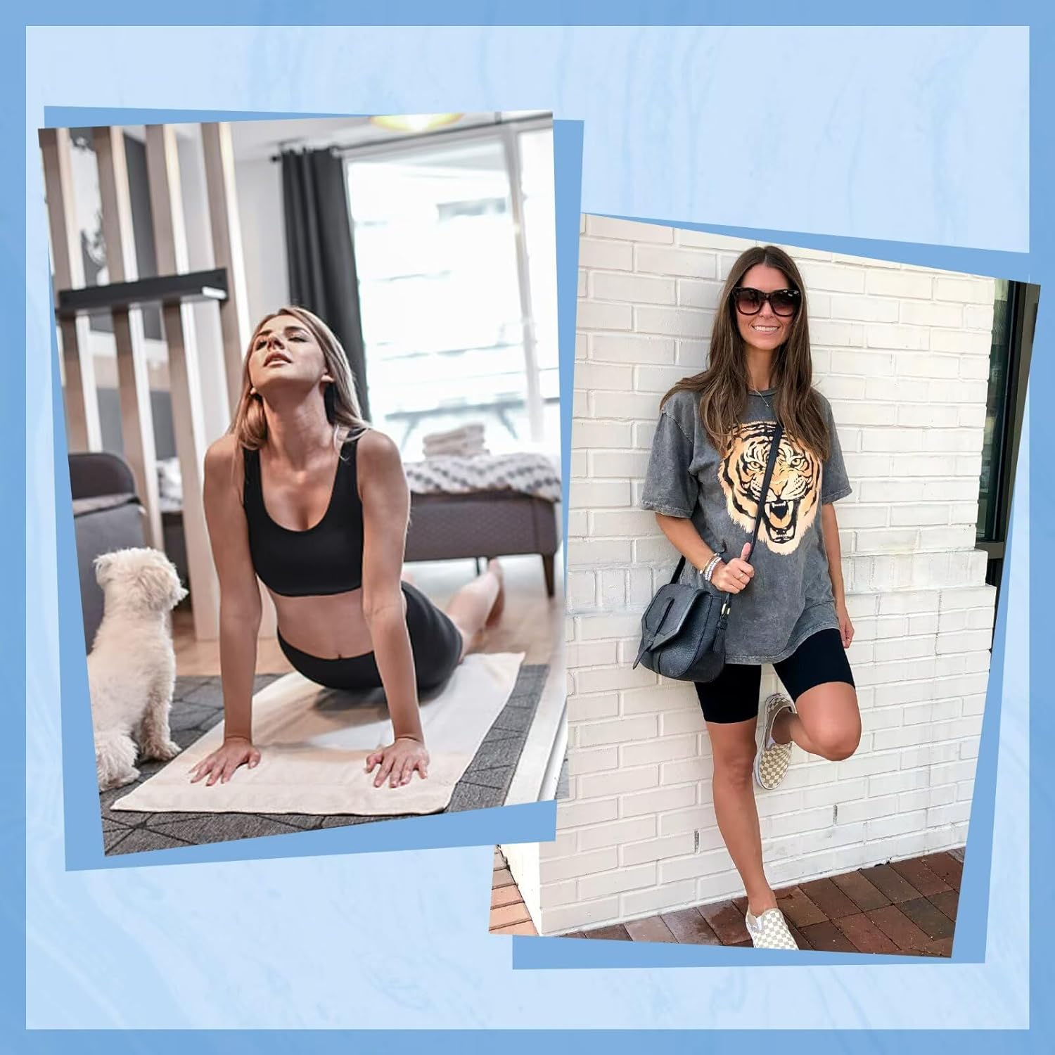 5 Pack Biker Shorts with Pockets for Women - 5"/8" High Waist Spandex Workout Yoga Running Athletic - Image 2