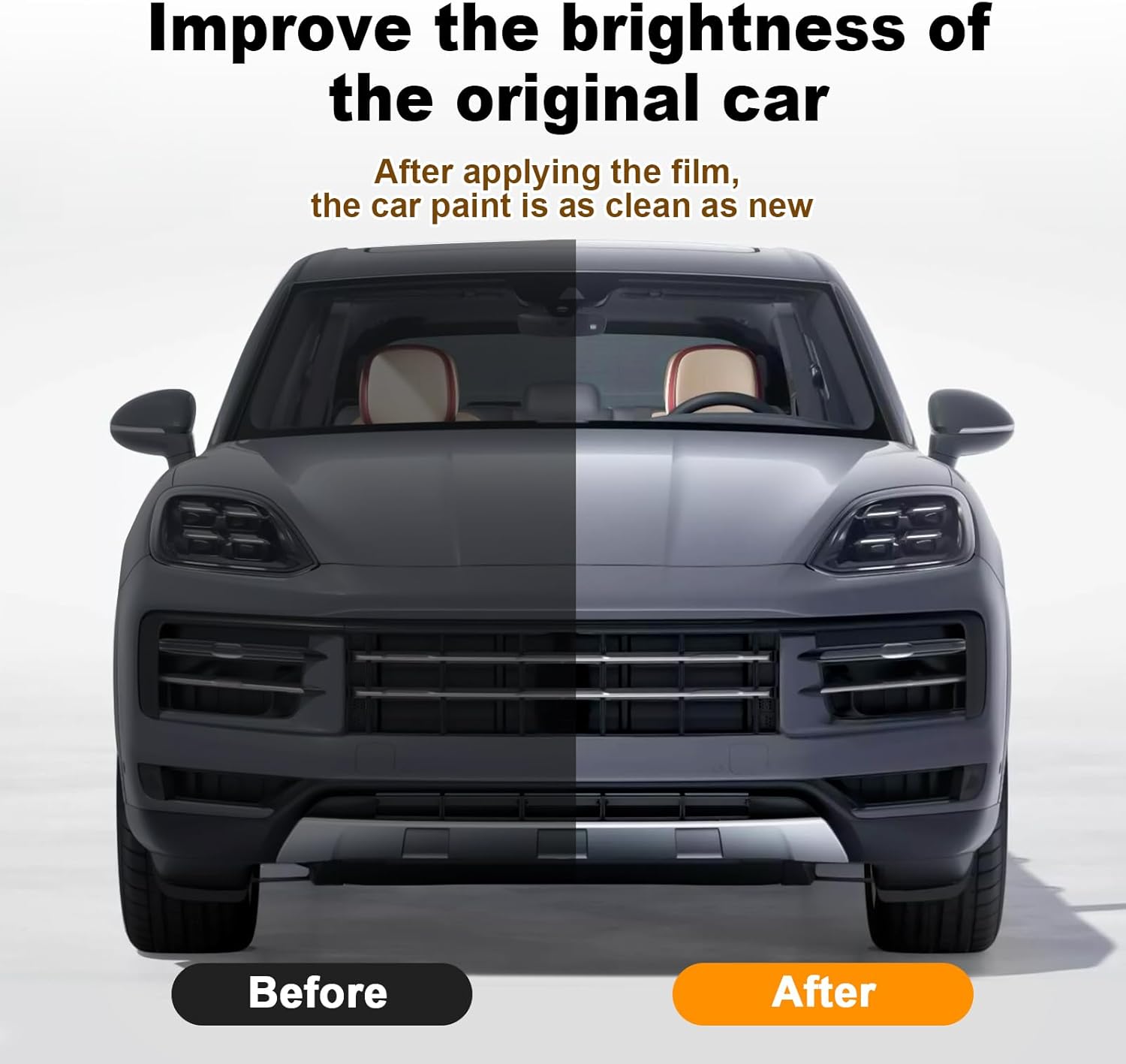 for 2024 Porsche Cayenne Basic PPF Precut Car Paint Protective Film TPU Rainproof Waterproof HD Film Scratch Protector Exterior Accessories (Sunroof + Rear Side 3Pcs)