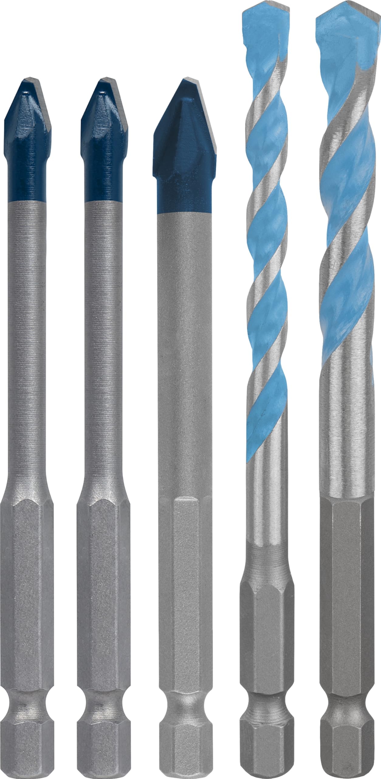 EXPERT HEX-9 Hard Ceramic & Multi Construction Drill Bit 5pc set 6/8mm