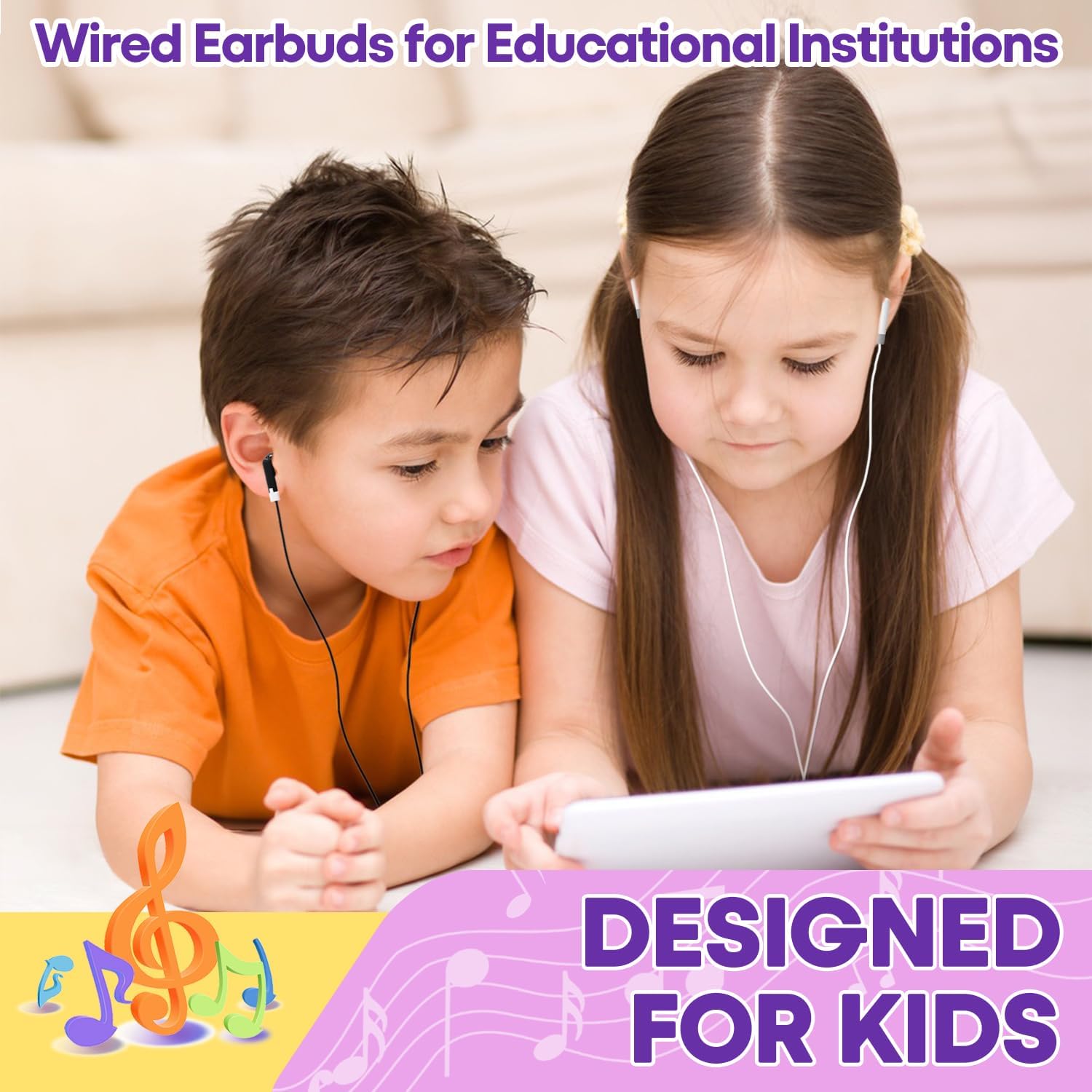 200 Packs Classroom Earbuds Bulk Headphones for Kids School Students Children, Wholesale Class Set Durable Earphones, Individually Bagged (200 Black)