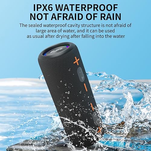 Miniatura 4 de CYBORIS Altavoz Bluetooth portátil 2 en 1, altavoz inalámbrico dividido impermeable Bluetooth V5.3 con sonido estéreo fuerte de 20 W, tiempo de