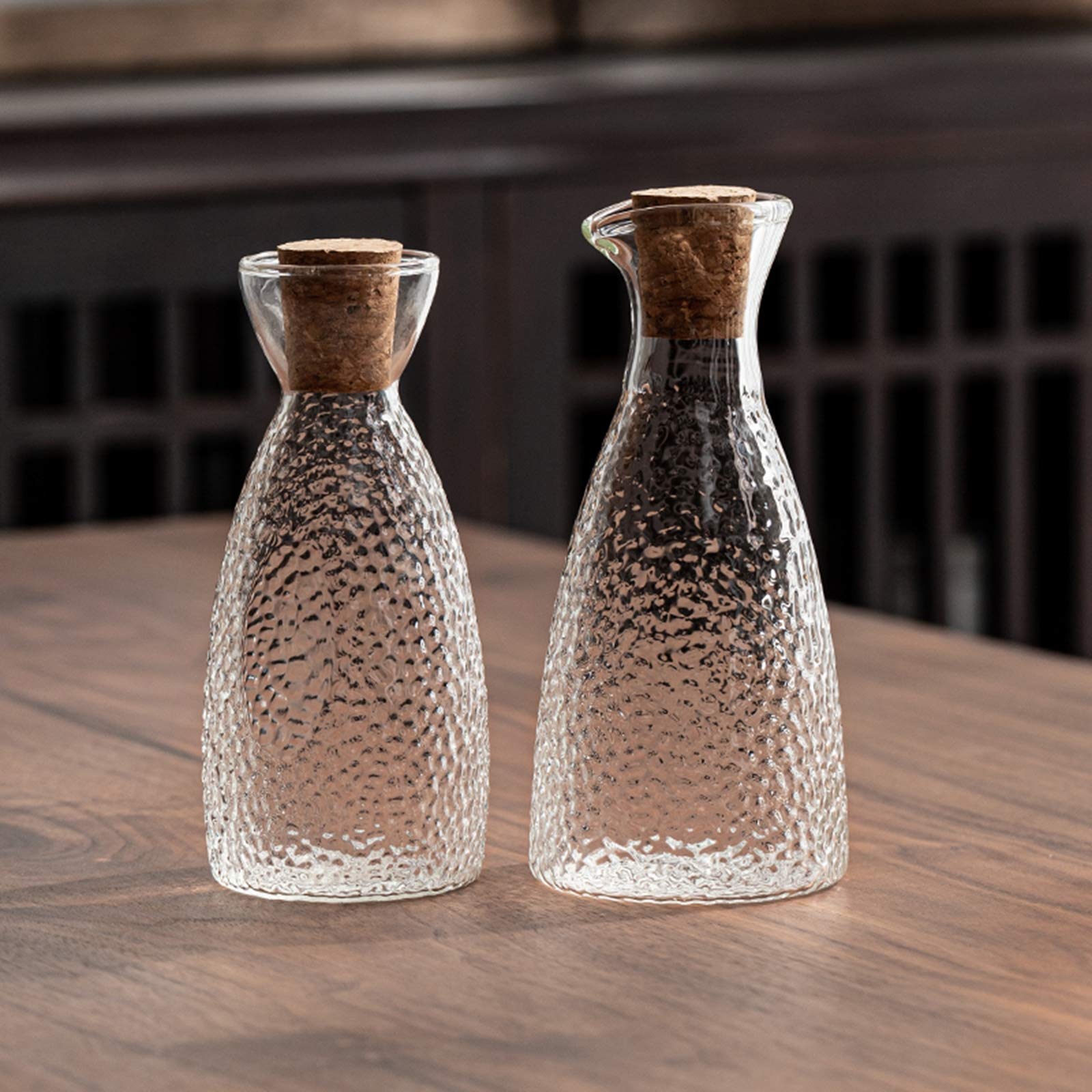 LTLWSH Verre Service à Saké Japonais Verre Tasses Crafts Verres à vin 6 pièces Hot Service à saké Japonais avec Plus Chaud, 4 Tasses et Carafe Pot de Fleurs, Motif de Fleurs de Cerisier