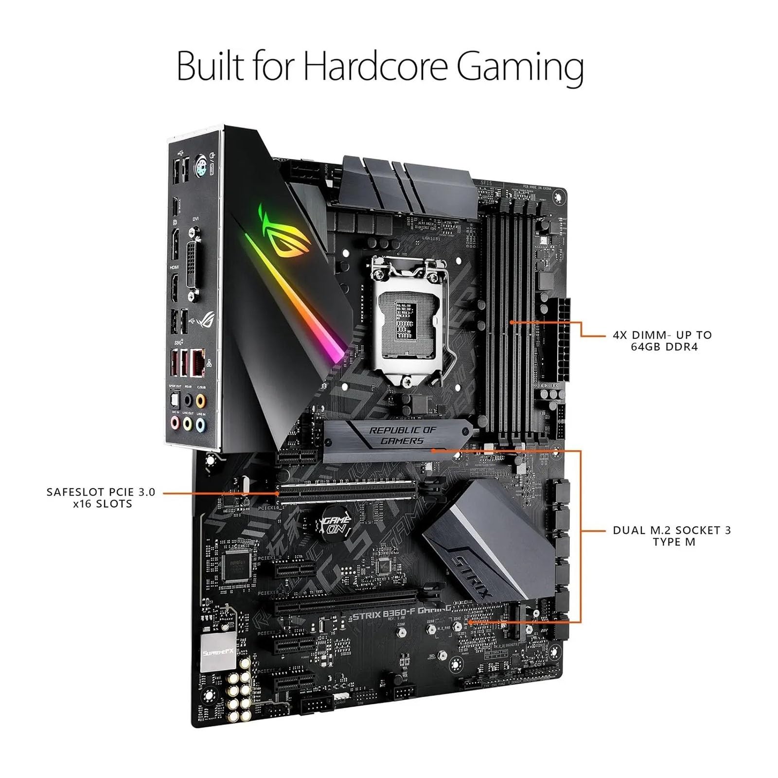 Carte Mere pc Carte Mère ATX De Jeu Fit for ASUS ROG Strix B360-F