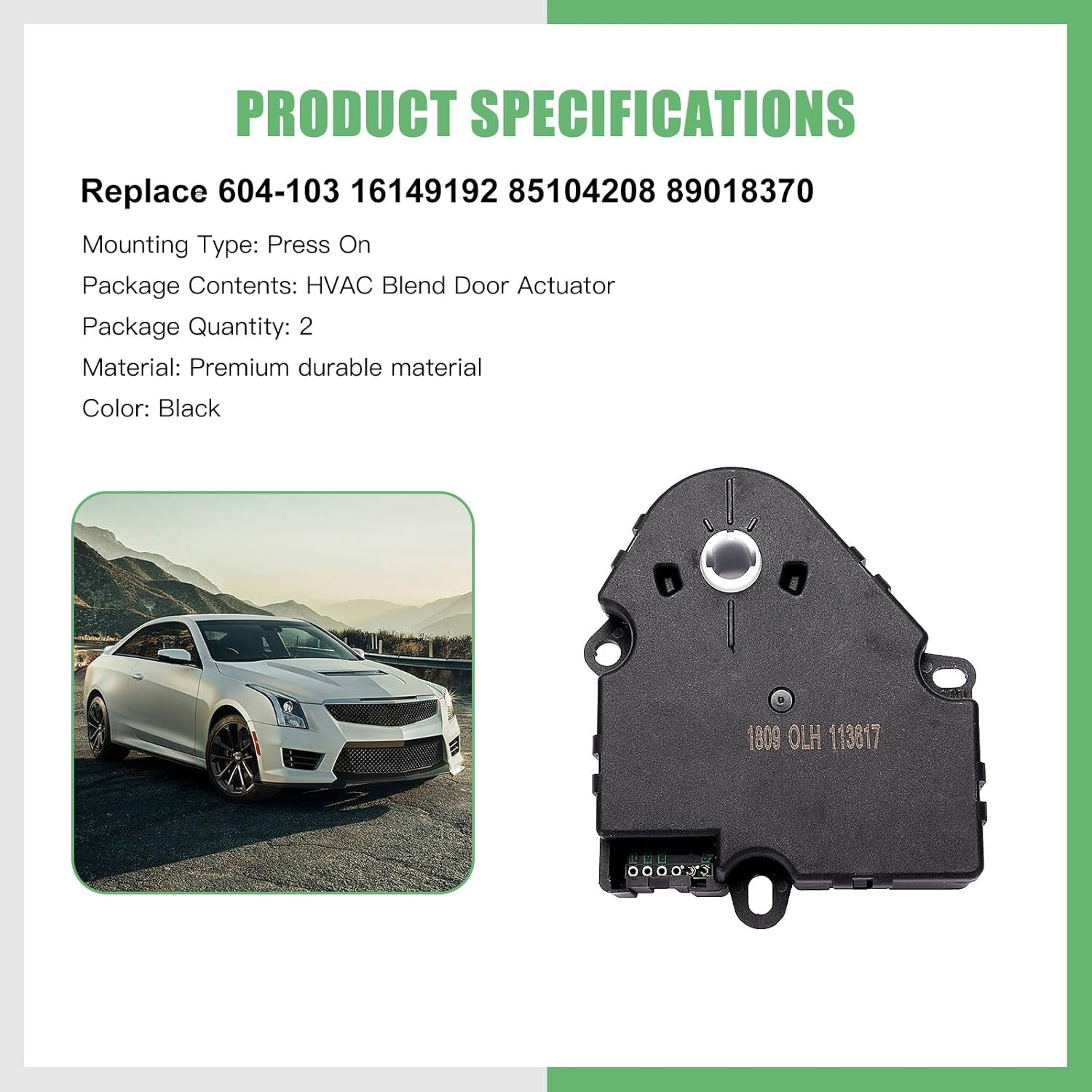 SCITOO Blend Door Actuator 15-72971 16163982 52402588 52402598 52402612 89018365 Air Door Actuator Replacement for Buick Century,Lesabre,Park Avenue,Regal,Riviera,Roadmaster,2Pack