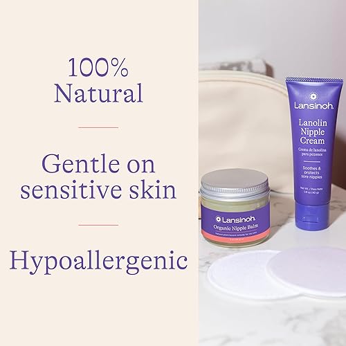 Miniatura 4 de Lansinoh Crema para pezones de lanolina (1.41 onzas) y bálsamo orgánico para pezones (2 onzas), esenciales para la lactancia materna, 1 unidad cada
