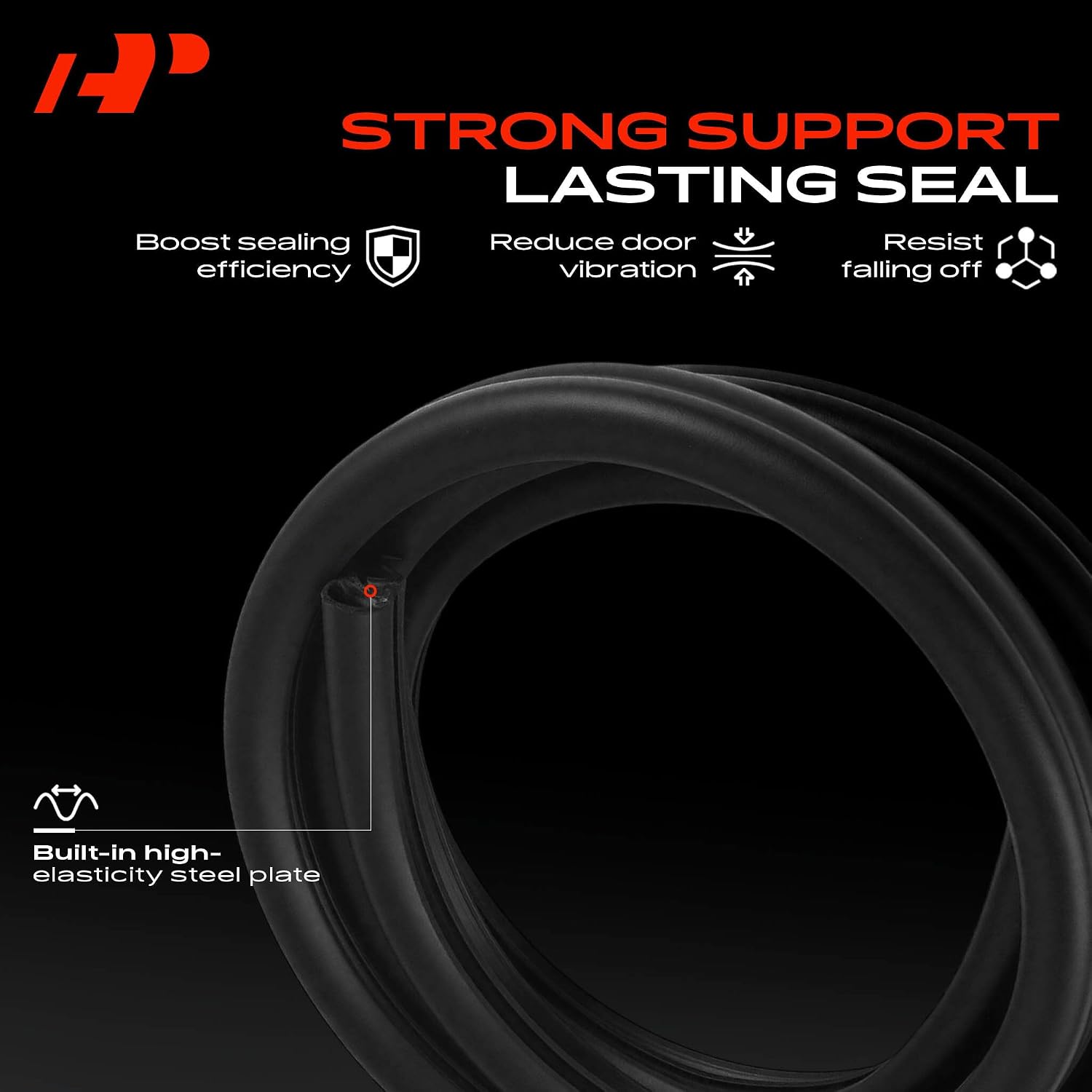 A-Premium Front Right Door Weather Stripping Seal Strip | Compatible with Toyota Tacoma 2005 2006 2007 2008 2009 2010 2011 2012 2013 2014 2015, Crew Cab Pickup, Passenger Side