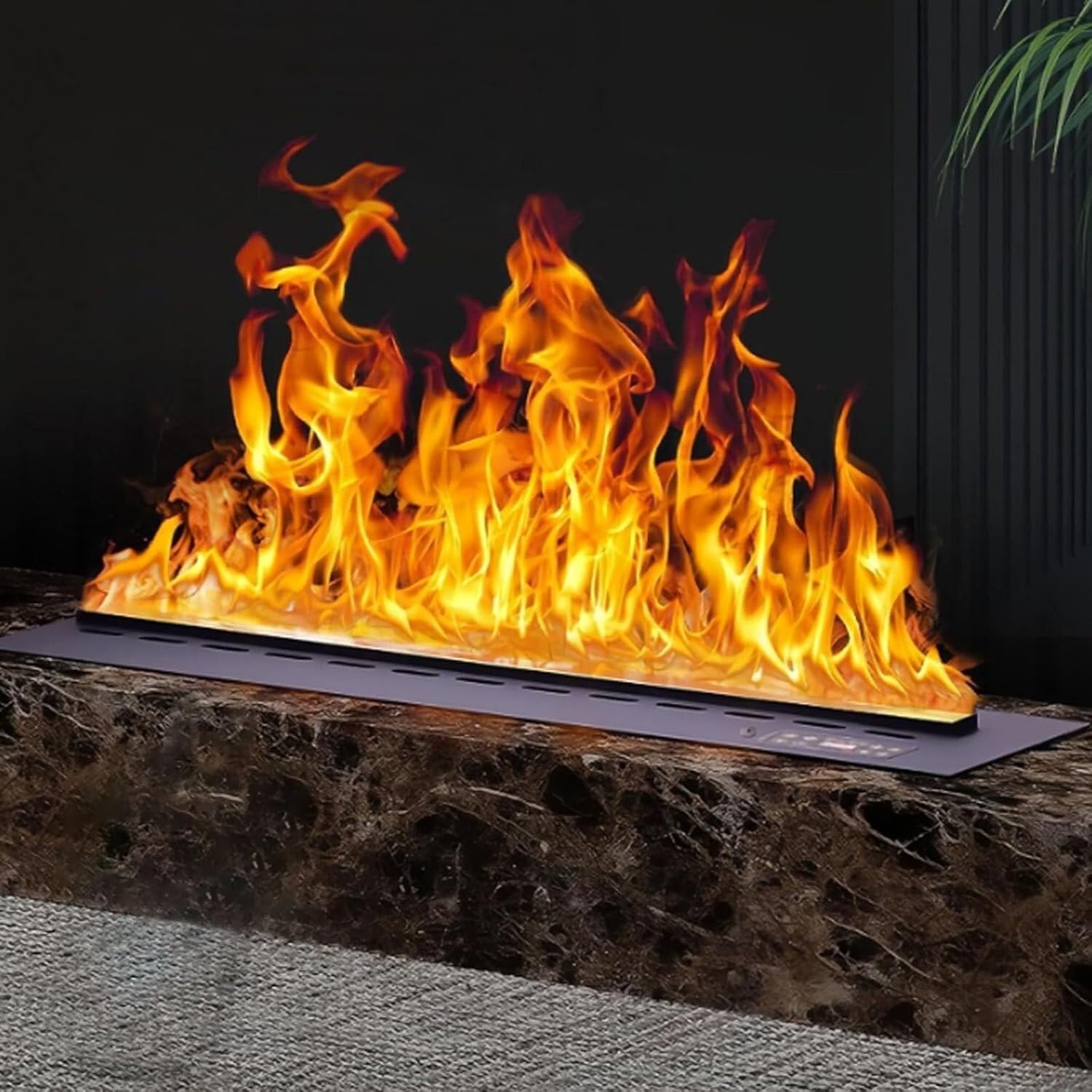 3D Water Vapor Decorative Fireplace Vapour Electric Insert Realistic Atomized Flame Adjustable Colors & Speed Humidifier Function Remote & Touch Control(80cm)