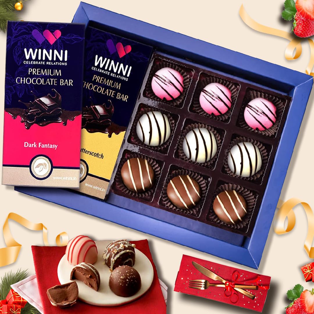 Winni - 2 Bar + 9 Pcs Premium Chocolate Gift Packs | Belgian luxury Gift | Chocolate Hamper Bouquet & Basket Box | Celebration Chocolate Pack | Happy Birthday Gift | Imported chocolates (B0DF1X2342) Amazon Price History, Amazon Price Tracker