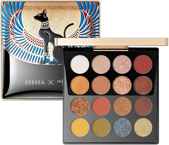 Amazon Zeesea ズーシー 大英博物館 エジプトシリーズ アイシャドウパレット 16色 01 アンダーソンの猫 17g 日没色 アイシャドウ Zeesea アイシャドウ 通販