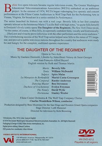 Miniatura 2 de Donizetti - The Daughter of the Regiment Wendelken-Wilson, Sills, McDonald, Wolf Trap
