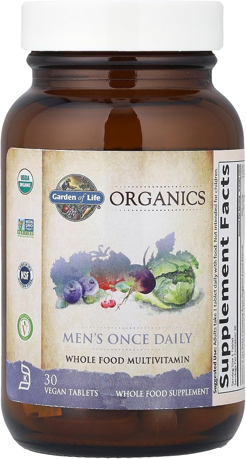 Garden of Life Once Daily Whole Food Multivitamin for Men, Organic Mens Vitamins & Minerals, Vitamin C, Zinc, Vegan, for Health & Well-Being, 30 Tablets - Image 3