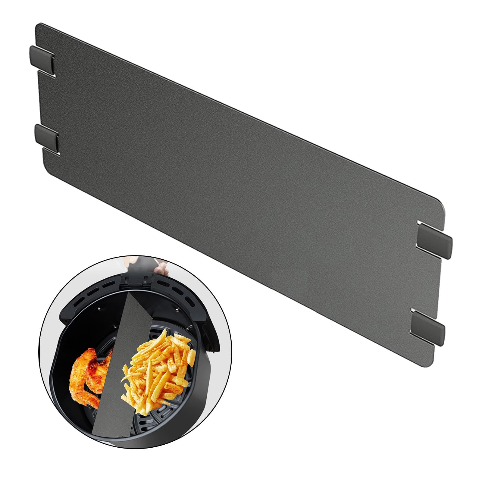 Divisori della friggitrice ad aria, accessori friggibili, fodere in silicone aerfresmuta con divisore da 2pc da 8,5 pollici a silicone a silicone cestino frigo