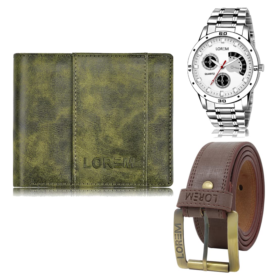 LOREM Mens Combo of Watch with Artificial Leather Wallet & Belt FZ-LR101-WL18-BL02 (B09TRD9ZR1) Amazon Price History, Amazon Price Tracker