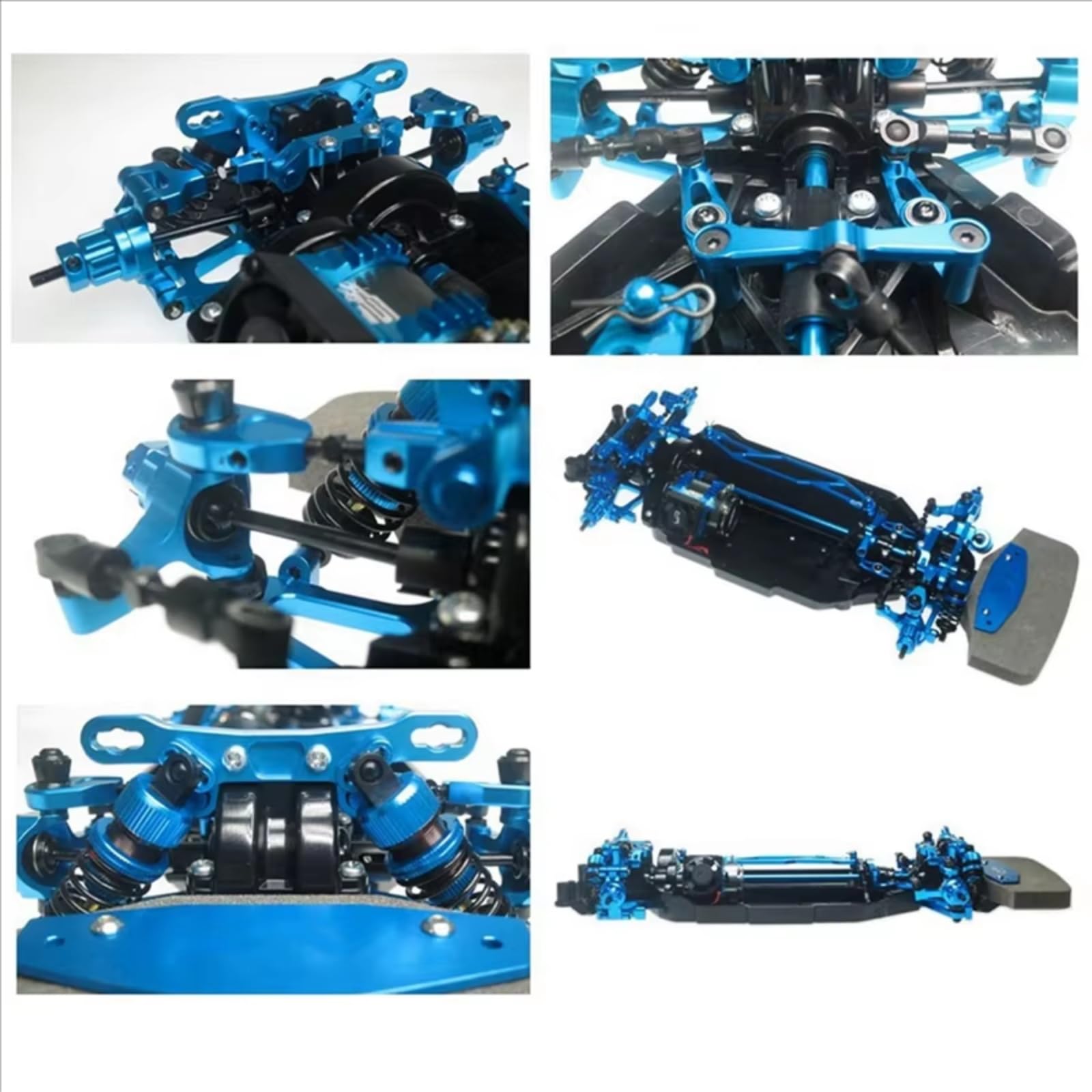 Composants Auto RC Compatible avec Tamiya pour TT02 pour TT-02 1/10 RC, Pièces De Mise À Niveau De Voiture, 2 Jeux De Bras De Suspension en Métal, Kit De Modification De Direction