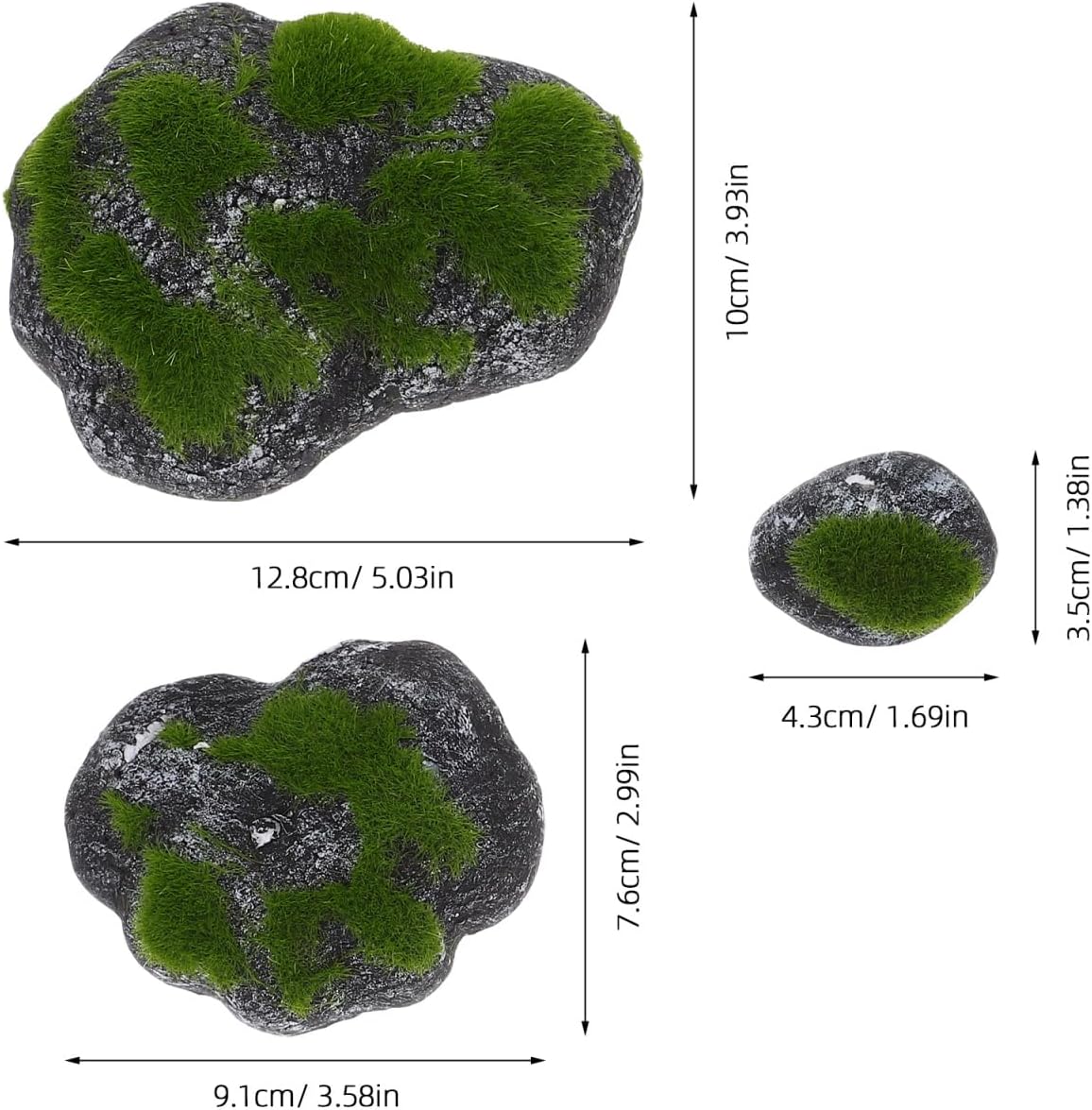 Realistic Artificial Moss Stones with Moisture-Resistant Faux Covered Stone Decor for Indoor Outdoor Landscaping Bonsai Floral Arrangements and DIY Crafting Natural-Looking Moss