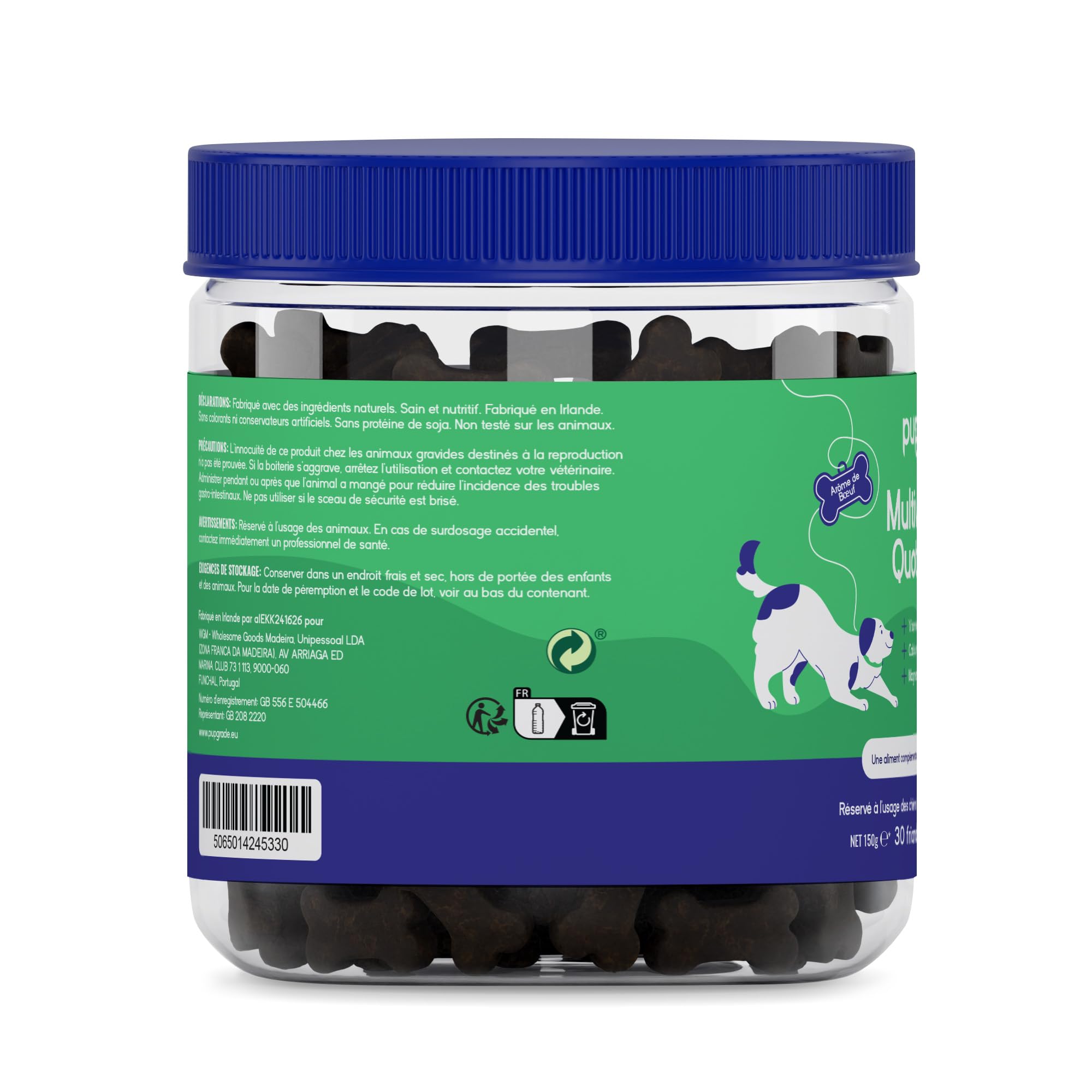 PupGrade Multivitamine Quotidienne pour Chiens – Supplément Tout-en-Un – Soutient Digestion, Immunité, Peau & Pelage – Vitamines B, Taurine, Calcium, Zinc, Vitamines A, D, E – 30 Friandises Molles