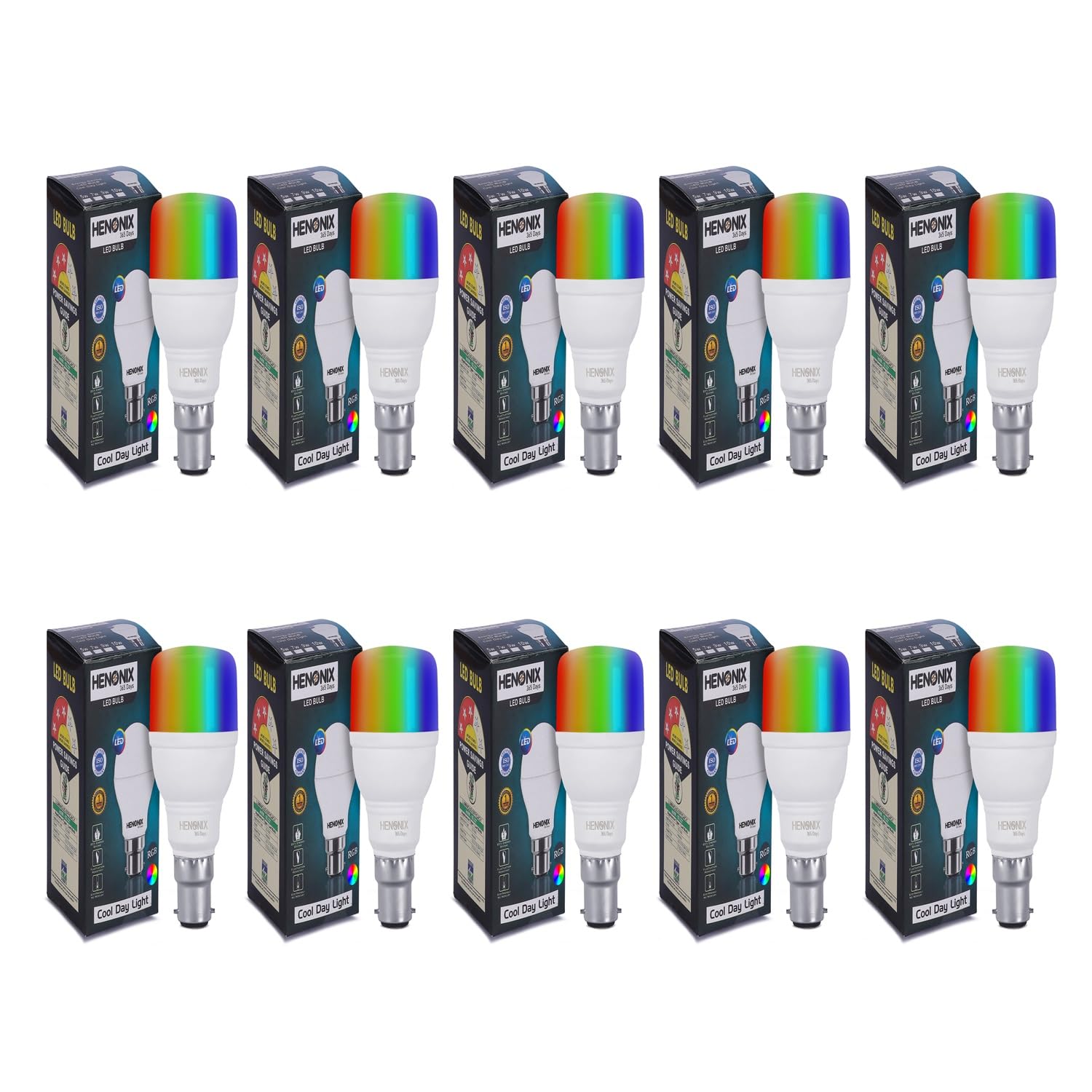HENONIX 9 watt 7 Color in 1 led Bulb | 7 Colours Led Bulb | Multicolor Bulb 9 watt | Rgb Led Bulbs | Decorative Multicolor led bulb Pack of 10 (10) (B0CVH6375H) Amazon Price History, Amazon Price Tracker