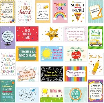 ceiba tree Teacher Appreciation Cards 24Pcs Teacher Thank You Cards with Envelopes Bulk for A Year End Gifts Happy Holidays End of School Year Graduation
