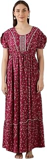 9shines Label Stylish Alpine Frock Nighty Maxi for Women | Full Length Trendy Nightgown | Premium Nightdress | Nightwear |... Price In India