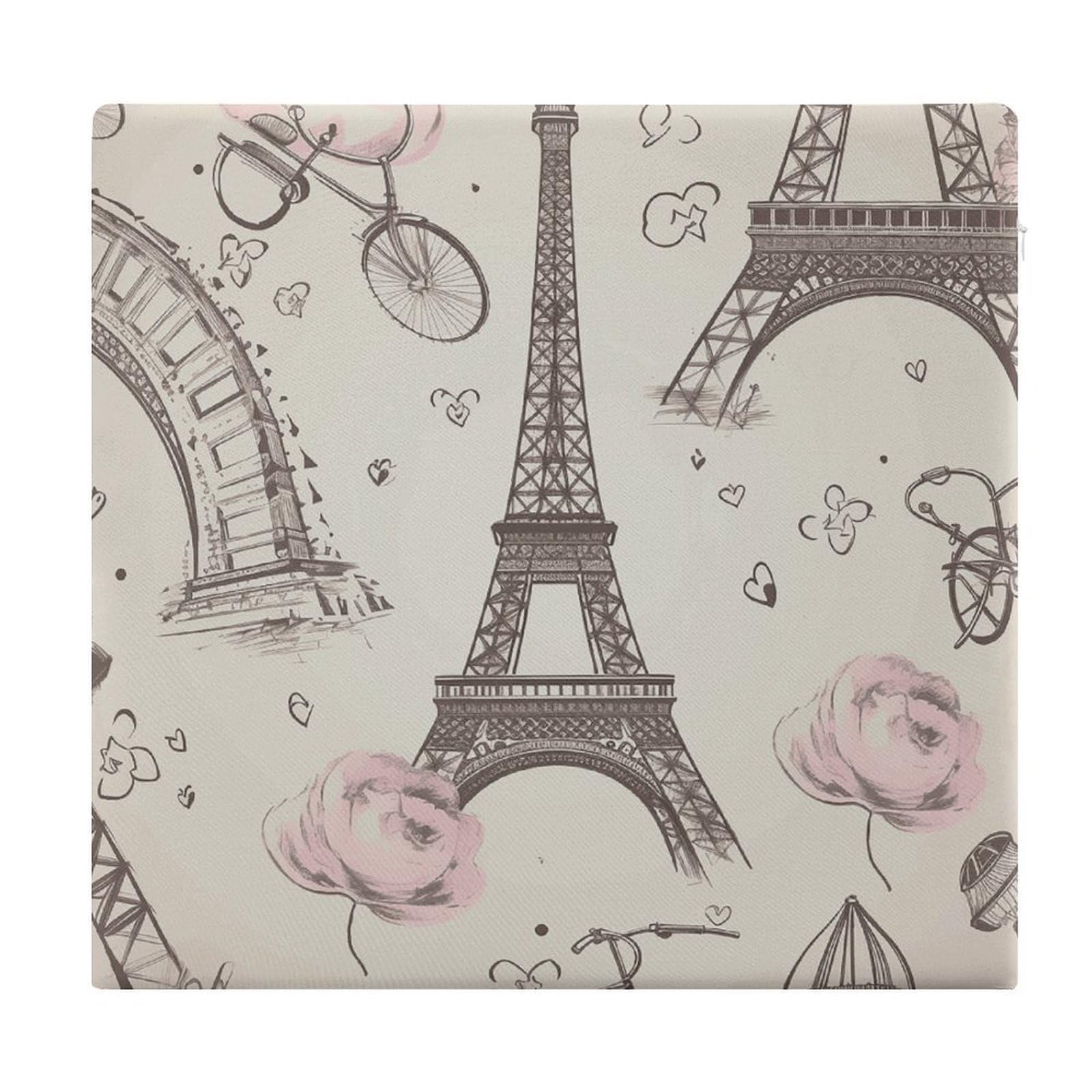 LDGSUPH - Bicycle seat cushions with eiffel tower and eiffel tower for office chair, square cushions, soft floor cushions, comfortable memory foam cushion cushions for
