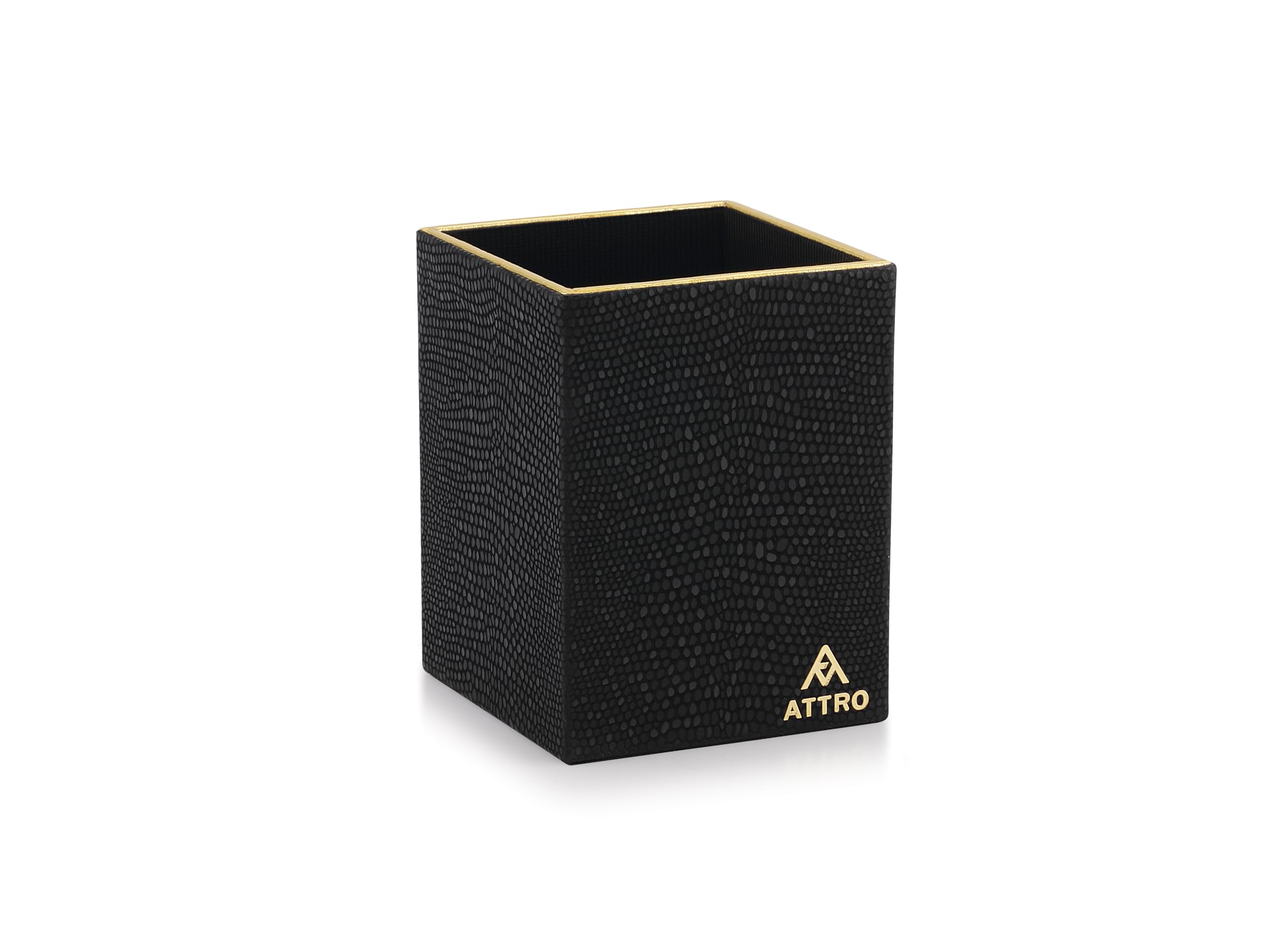 Attro Pen Stand Wooden Designer Square Pen Holder Multipurpose