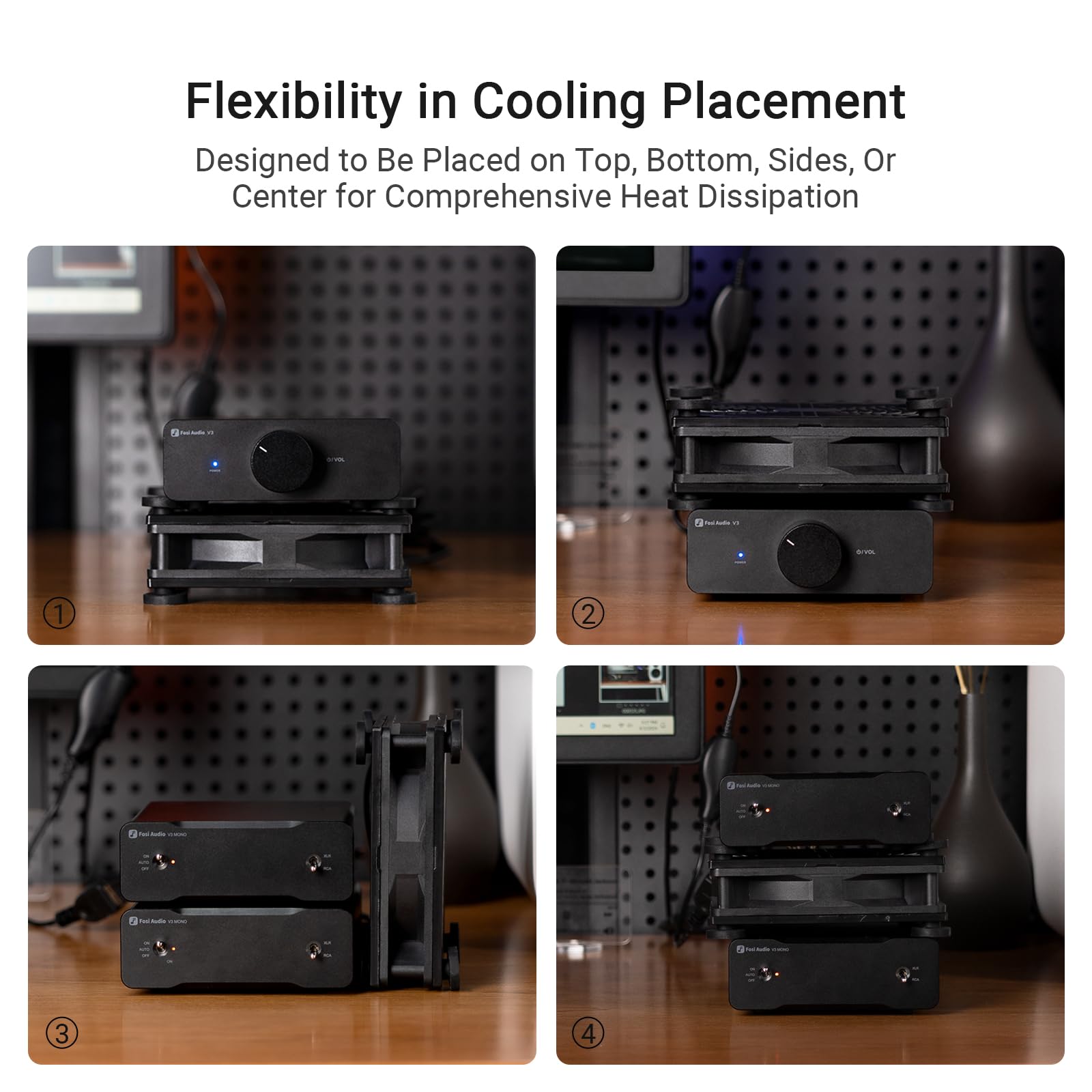 Fosi Audio Ventola di Raffreddamento, Ventola ad Alte Prestazioni con Basso Livello di Rumorosità per l'amplificatore Stereo HiFi V3 Mono/ZA3 di Fosi Audio - Alimentazione USB