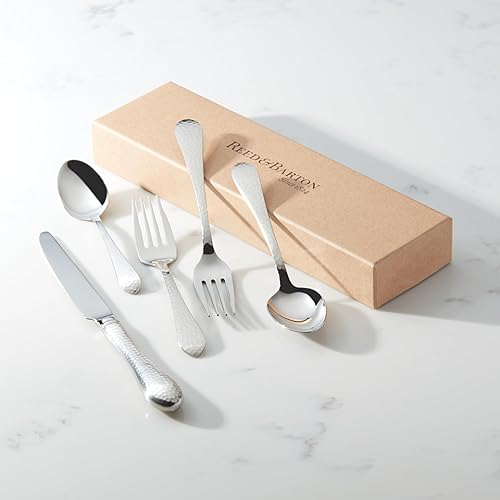 Miniatura 8 de Reed & Barton Hammered Antique - Juego de cubiertos de 5 piezas