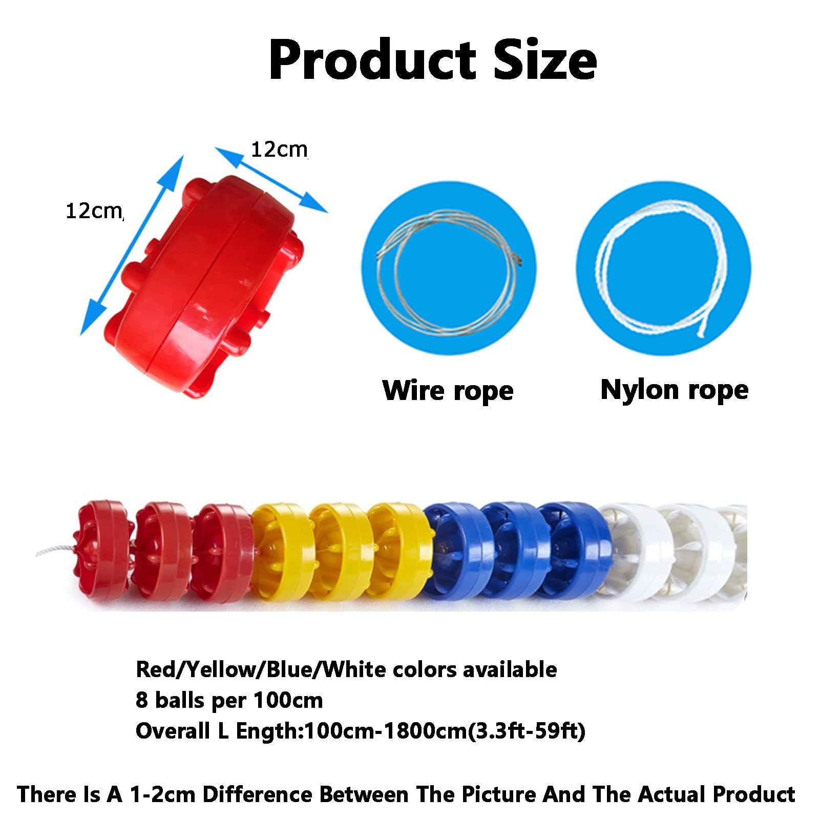 Divisori per corsie per piscina, kit boa in plastica resistente per corsie di nuoto e zone di sicurezza, ideale per competizioni in piscina e sessioni di allenamento