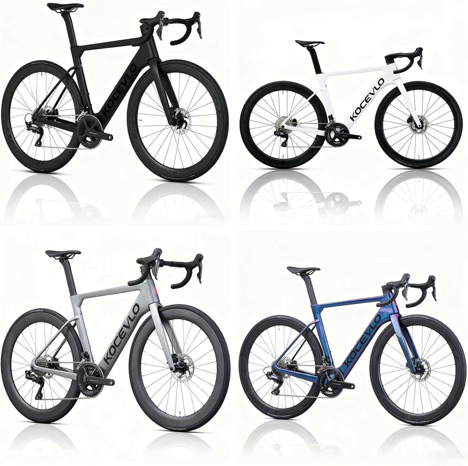 44/47/50/53/56 CM Road Bike Frameset 700C Carbon Fiber Disc Brake Bike Frame Thru Axle Windbreaker Frame with Carbon Fork Internal Routing