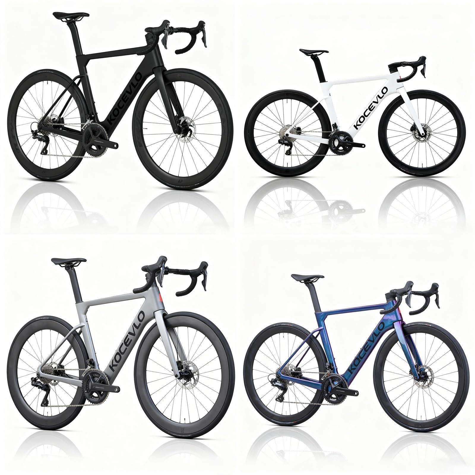Rama roweru szosowego 44/47/50/53/56 cm włókno węglowe 700C z hamulcami tarczowymi, przelotowy, wiatroszczelny i wewnętrzny kabel w widelcu