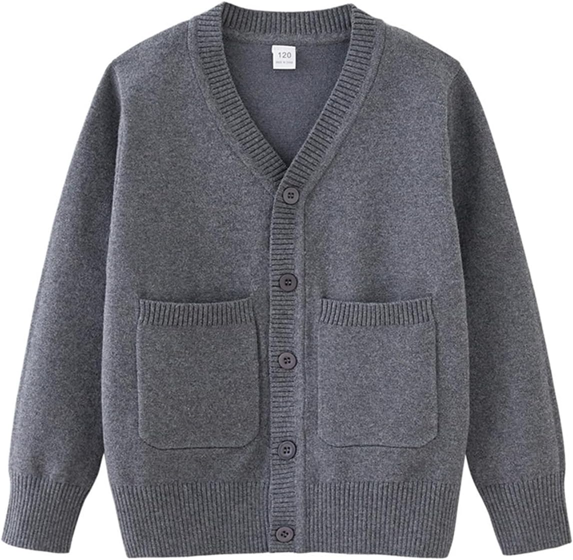 Boys V-Neck Cardigan Sweater with Pockets Classic Uniform Clothes for Kids